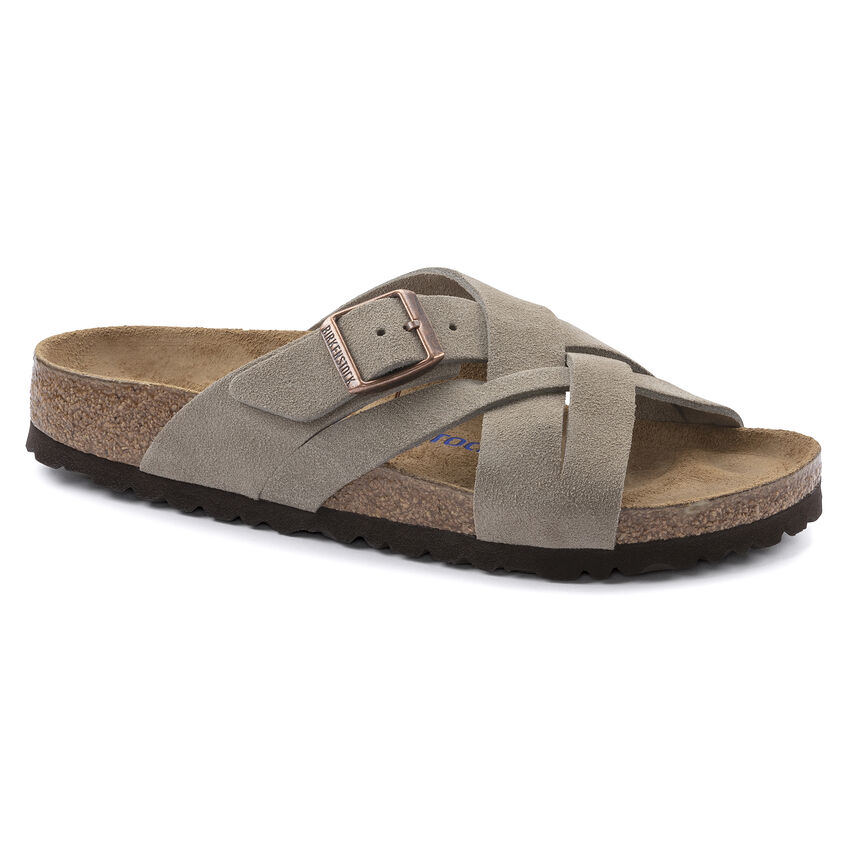 Birkenstock Lugano Soft Footbed Suede Leather Taupe